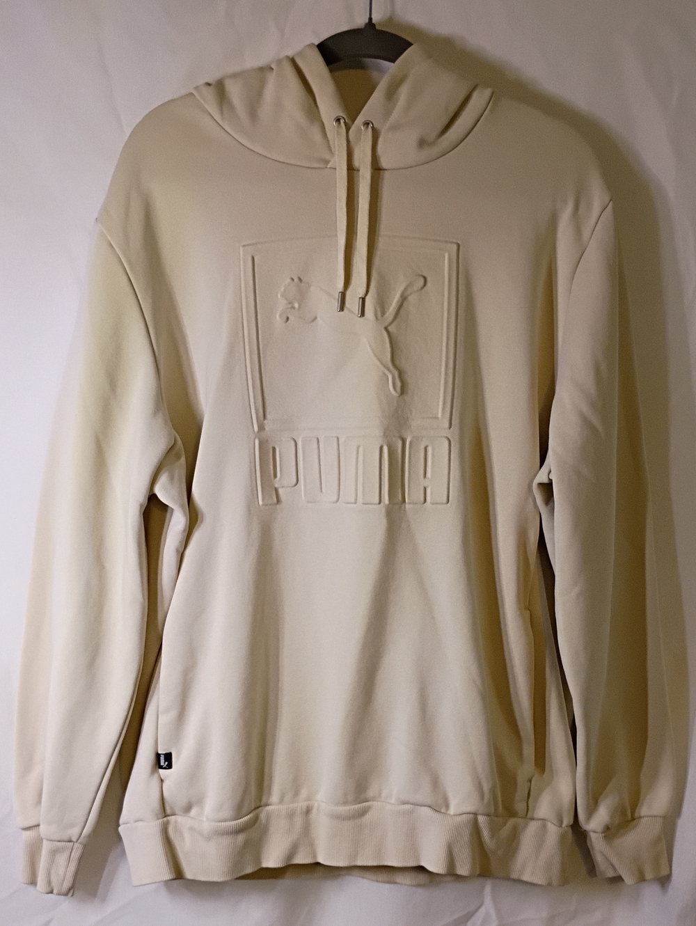 Puma Cream Pullover Hoodie with Embossed Logo
